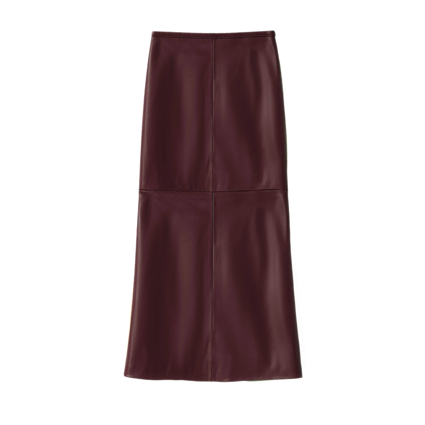 BARBARA LONG LEATHER SKIRT BERRY