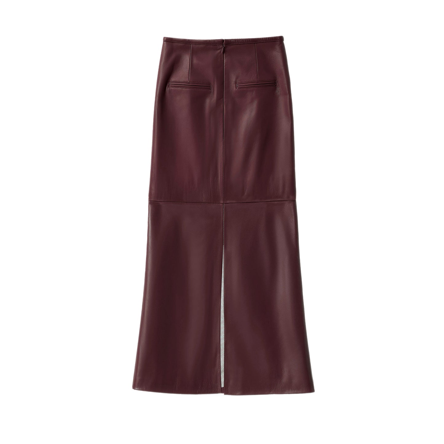 BARBARA LONG LEATHER SKIRT BERRY