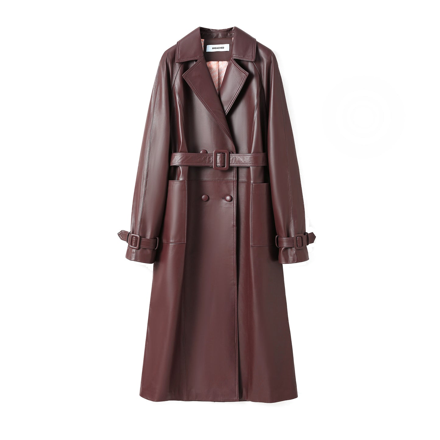 SLIZ LEATHER COAT BERRY