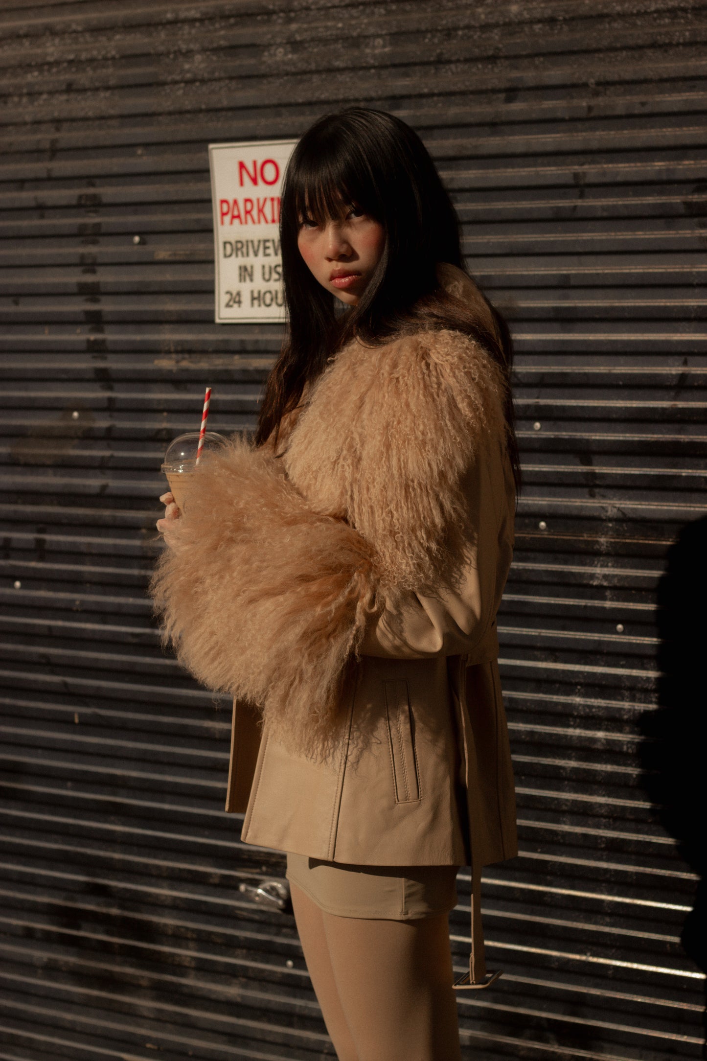 BETTY LEATHER JACKET LATTE