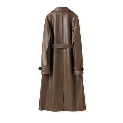 SLIZ LEATHER COAT CHOCOLATE