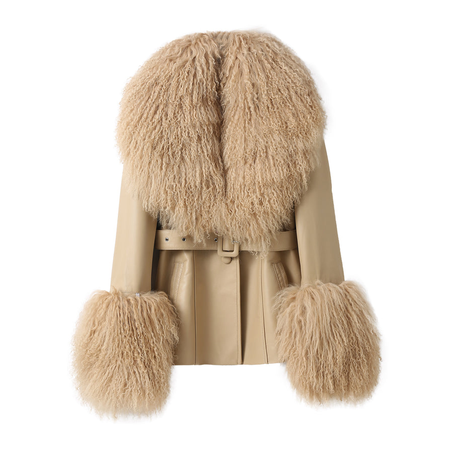 BETTY LEATHER JACKET LATTE
