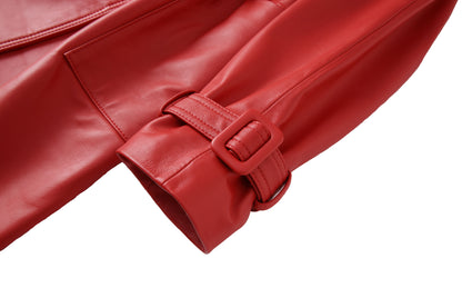 SLIZ LEATHER COAT CHERRY