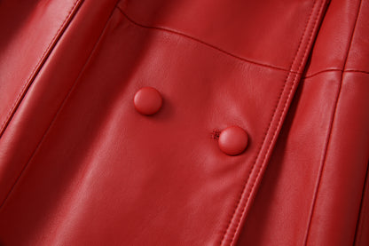 SLIZ LEATHER COAT CHERRY