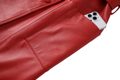 SLIZ LEATHER COAT CHERRY