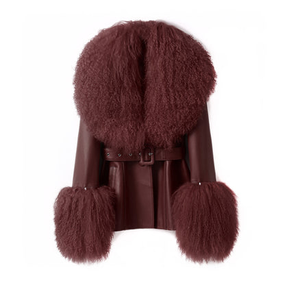BETTY LEATHER JACKET BERRY