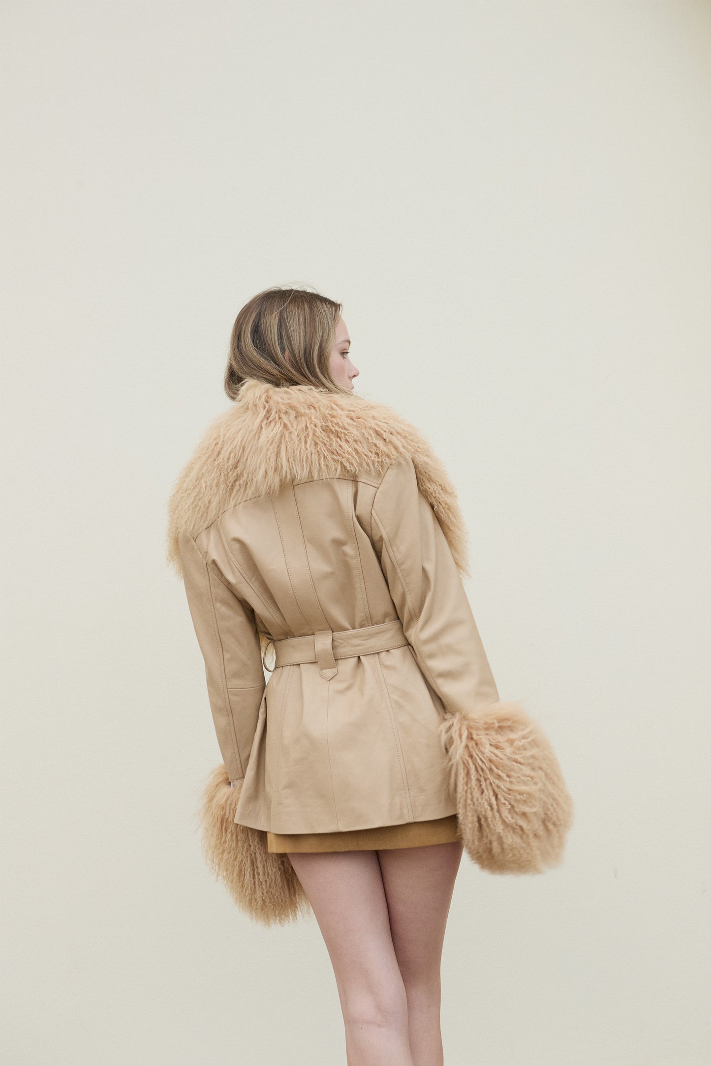 BETTY LEATHER JACKET LATTE