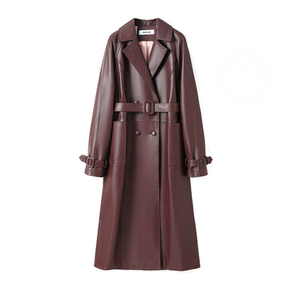 SLIZ LEATHER COAT BERRY