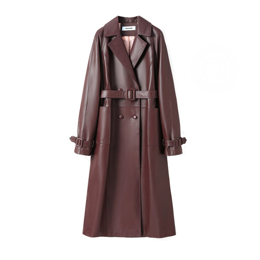SLIZ LEATHER COAT BERRY