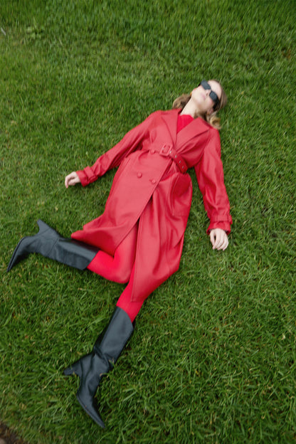 SLIZ LEATHER COAT CHERRY