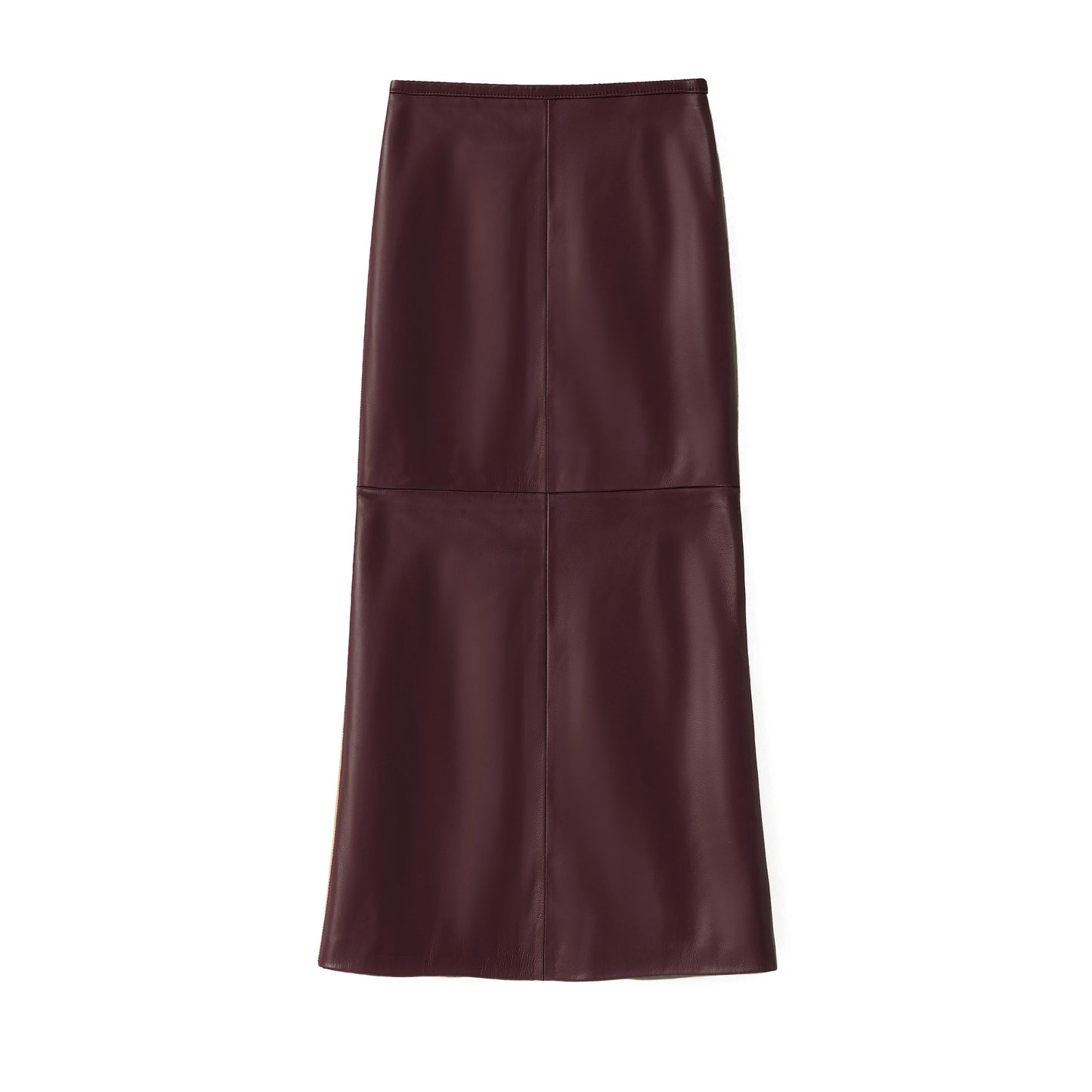 BARBARA LONG LEATHER SKIRT BERRY