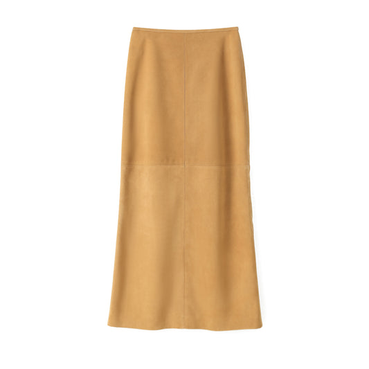 BARBARA LONG SUEDE SKIRT CAMEL