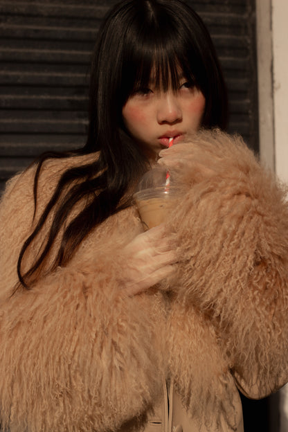 BETTY LEATHER JACKET LATTE