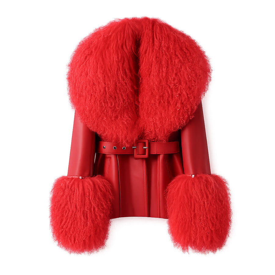 BETTY LEATHER JACKET CHERRY
