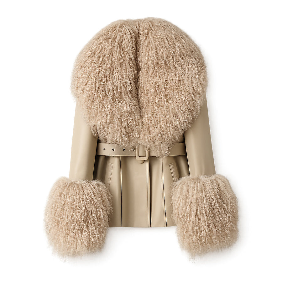 BETTY LEATHER JACKET LATTE