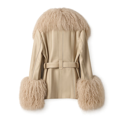 BETTY LEATHER JACKET LATTE