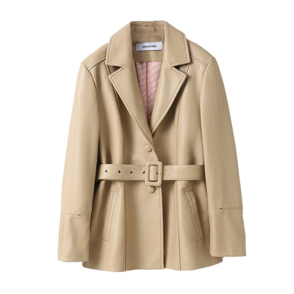 BETTY LEATHER JACKET LATTE
