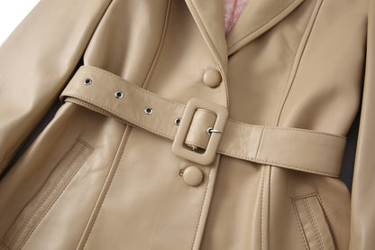 BETTY LEATHER JACKET LATTE