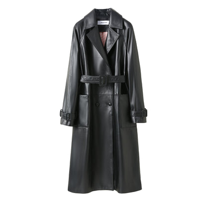 SLIZ LEATHER COAT BLACK