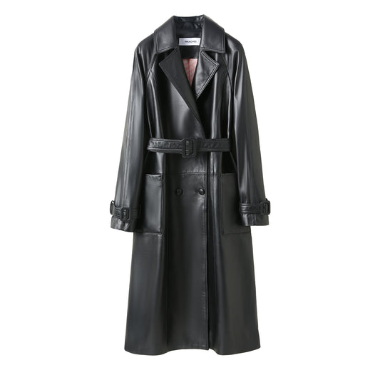 SLIZ LEATHER COAT BLACK
