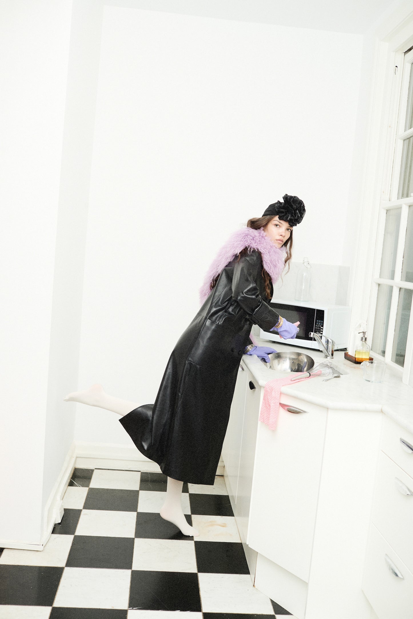SLIZ LEATHER COAT BLACK